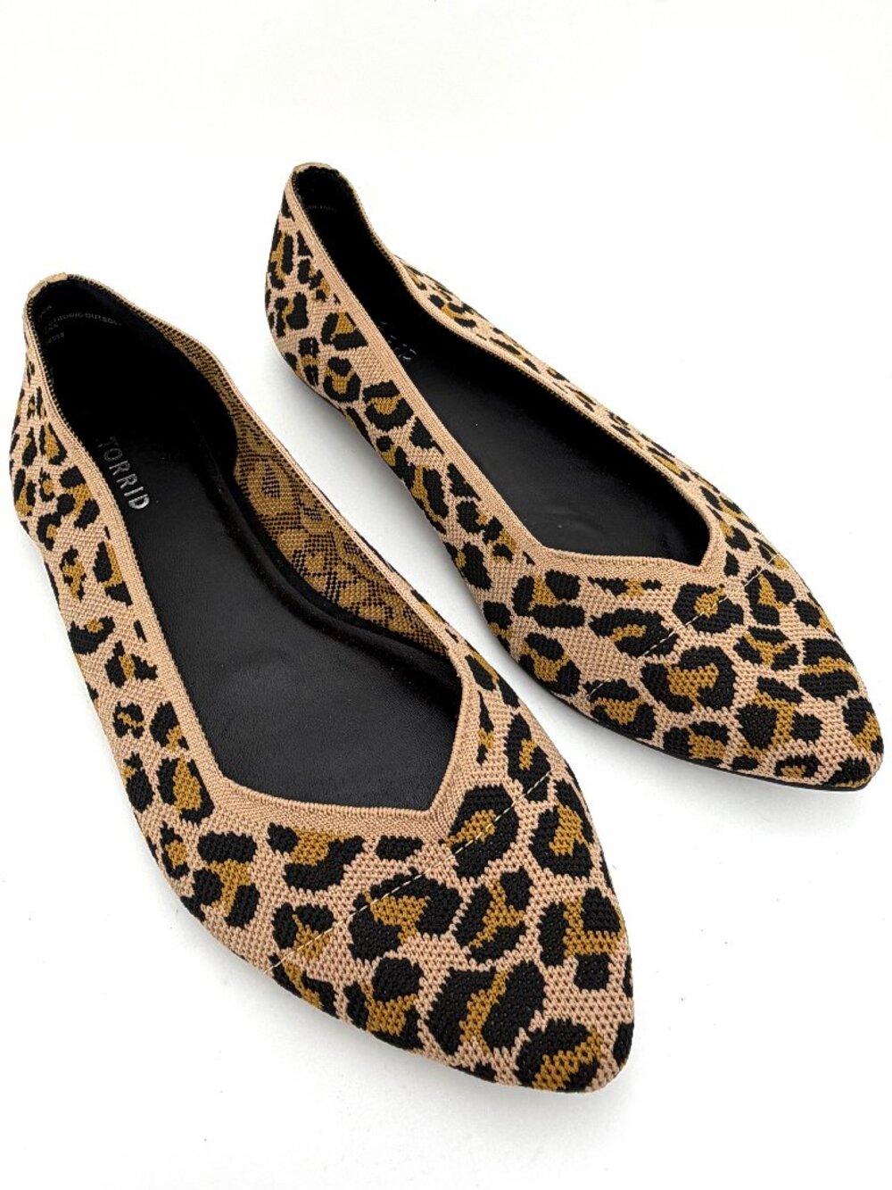 New Torrid Brown Cheetah Print Pointed Toe Flats - Size 11WW